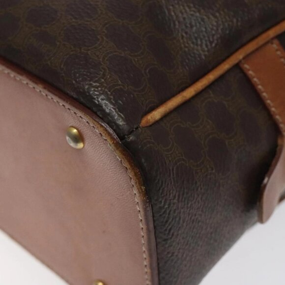 CELINE Macadam Canvas Hand Bag PVC Leather Brown Gold Auth 119983 - Picture 5 of 16